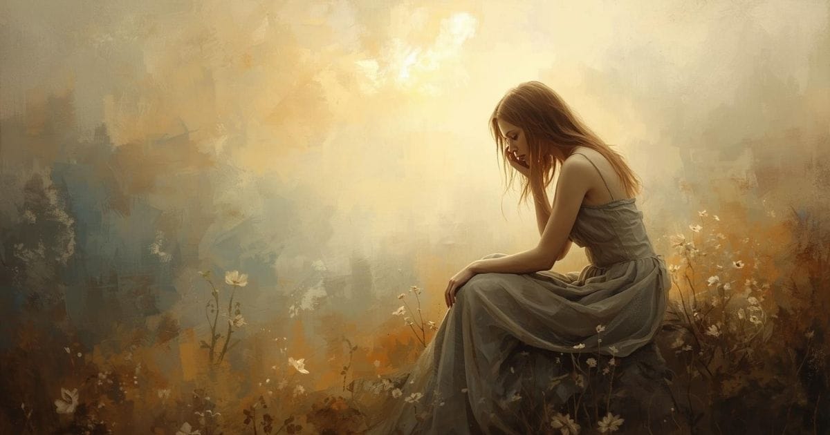 Autoabandono: O que é e como reconhecer 1 Mulher em momento de introspecção na natureza, representando o autoabandono e o reencontro consigo mesma.