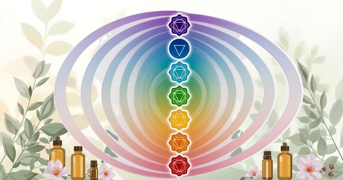 imagem representando o alinhamento dos chakras com óleos essenciais