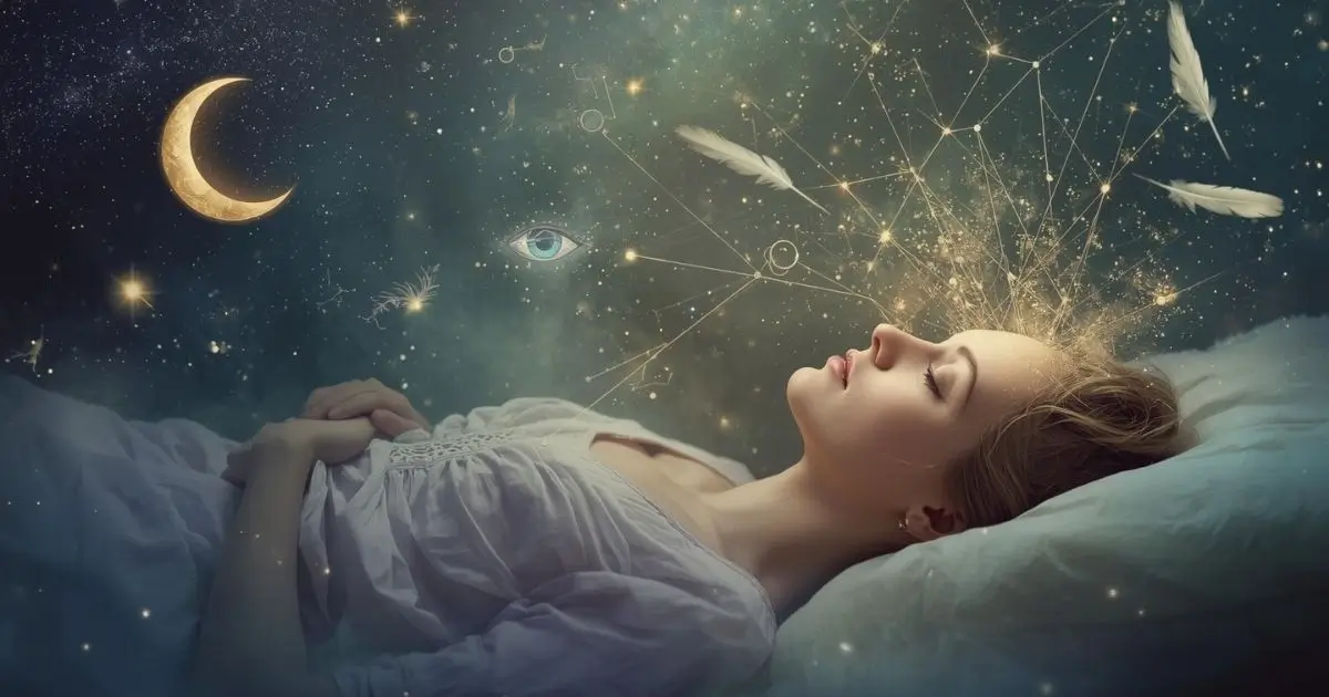 ilustração de Sonhos Premonitórios e Intuição Feminina: Decodificando Mensagens Espirituais Durante o Sono